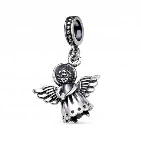 Подвеска-шарм из черненого серебра Иордань с фианитом Б-П-278 Ангел Б-П-278 Ангел фото